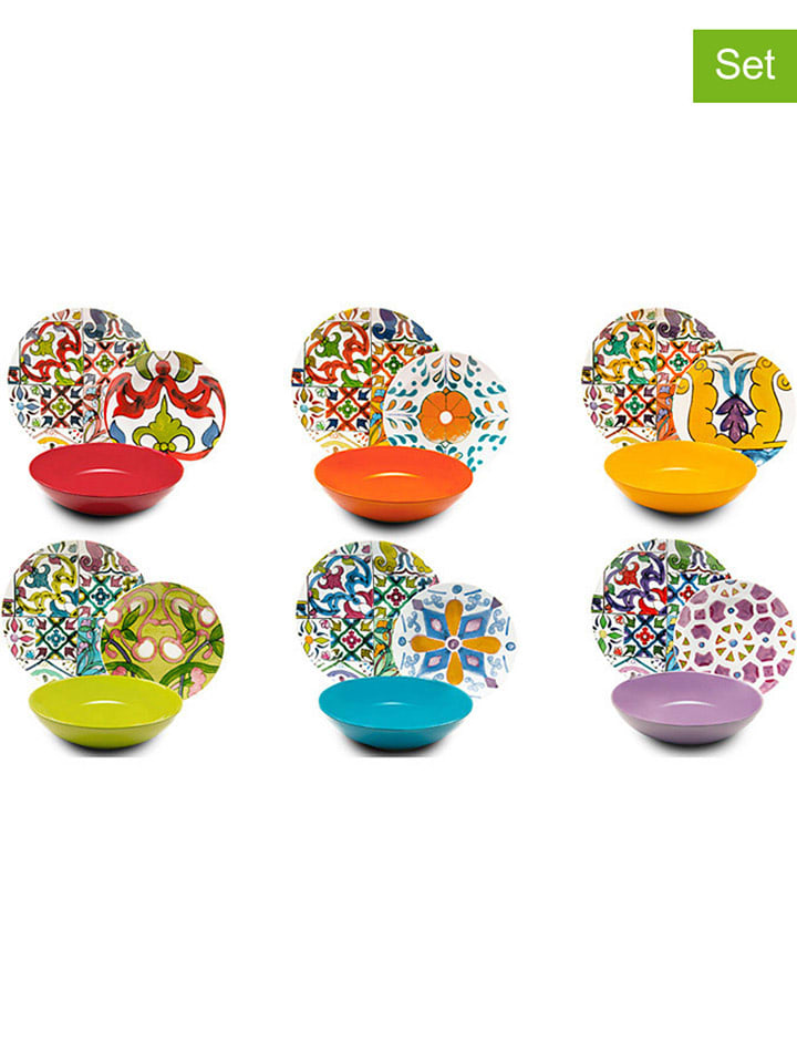 Trendy Kitchen by EXCÉLSA 18-częściowy zestaw talerzy ze wzorem rozmiar: onesize