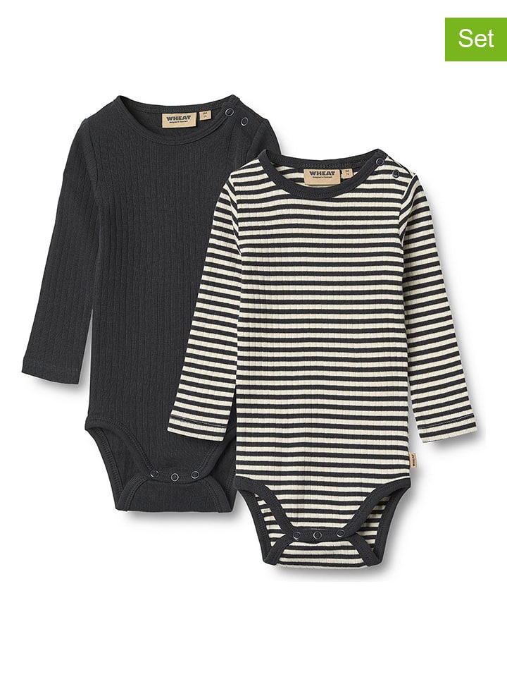 Wheat Body (2 szt.) "Spencer" w kolorze antracytowo-kremowym rozmiar: 62