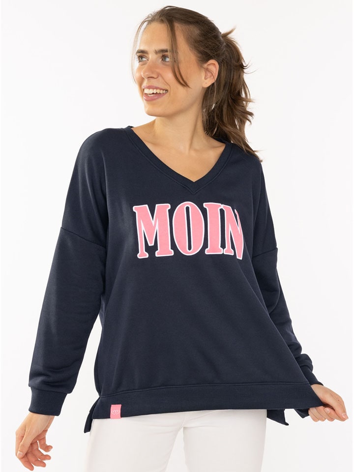 Zwillingsherz Bluza "Moin" w kolorze granatowym rozmiar: L/XL