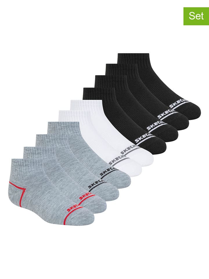 Skechers Skarpety (10 par) w kolorze biało-czarno-szarym rozmiar: 27,5-35,5
