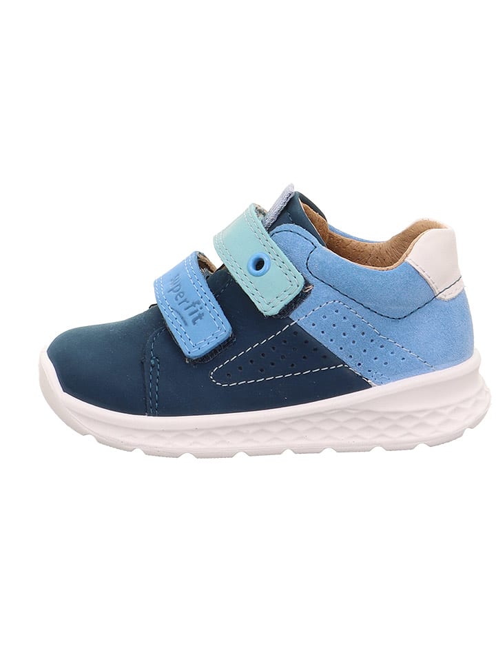 superfit Skórzane sneakersy "Breeze" w kolorze błękitno-granatowo-białym rozmiar: 21