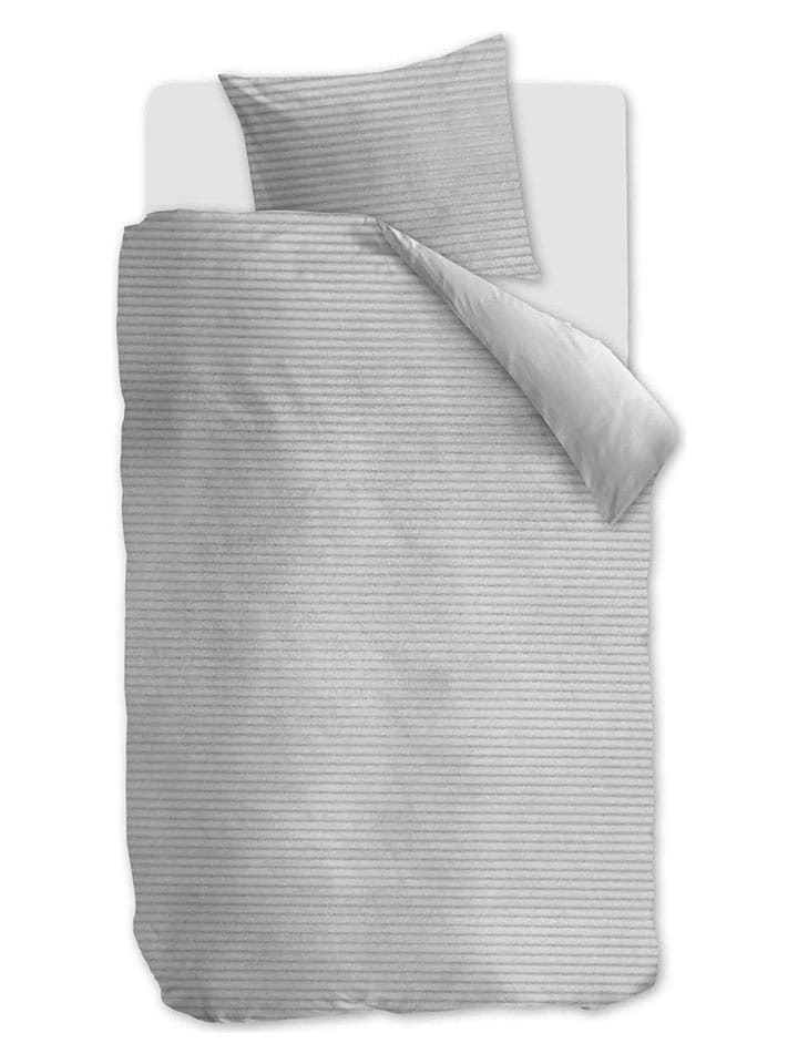 At Home Komplet pościeli sztruksowej "Cosy" w kolorze szarym rozmiar: 135x200 cm