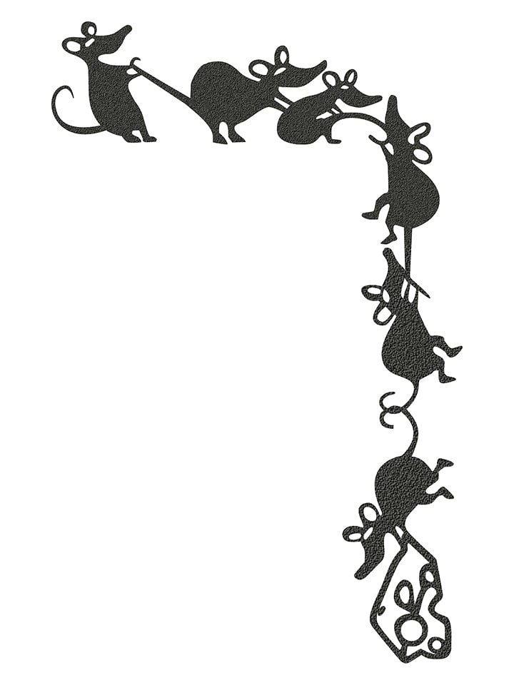 hippodino Dekoracja ścienna w kolorze czarnym - 32 x 50 cm rozmiar: onesize