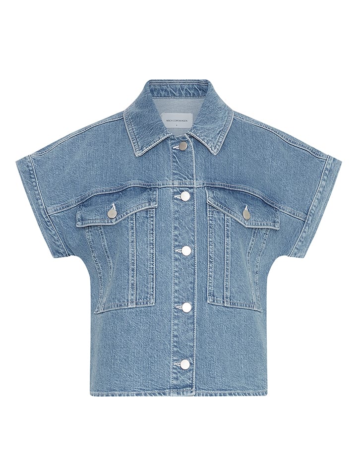 MOSS COPENHAGEN Bluzka dżinsowa w kolorze niebieskim rozmiar: XL