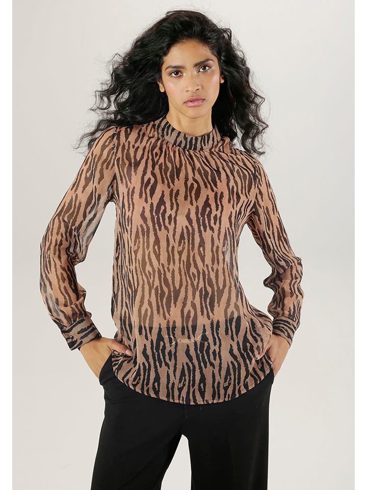 Aniston Bluzka w kolorze czarno-beżowym rozmiar: 48