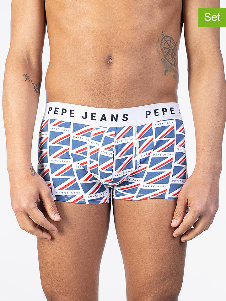 Pepe Jeans Bokserki (2 pary) w kolorze czerwonym i niebieskim rozmiar: L