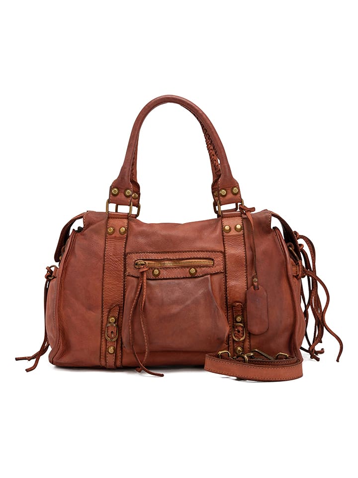 Melina C Skórzana torebka "Pontebba" w kolorze brązowym - 37 x 27 x 8 cm rozmiar: onesize