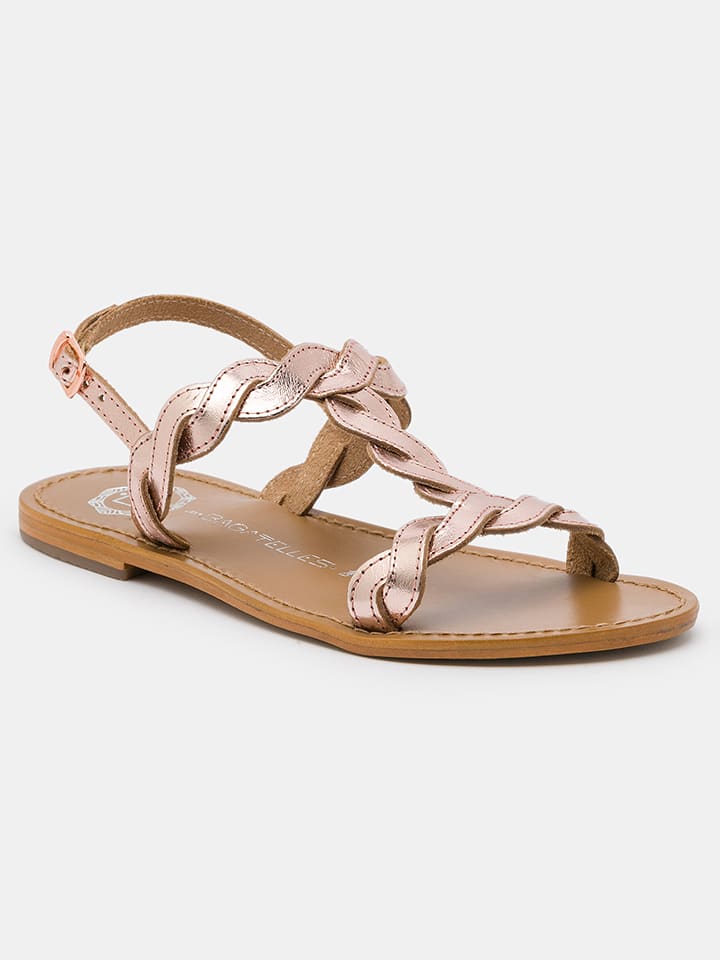 Les BAGATELLES Skórzane sandały "Burke" w kolorze różowozłotym rozmiar: 39