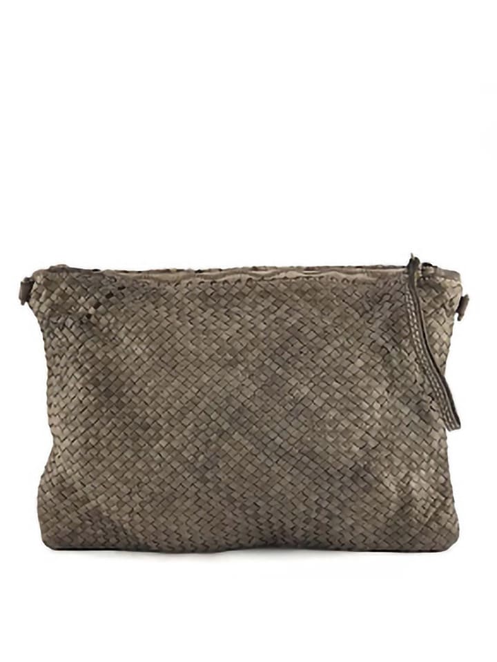 Amara Skórzana kopertówka "Violet" w kolorze szarobrązowym - 35 x 25 x 2 cm rozmiar: onesize