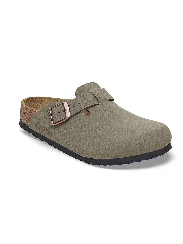 Birkenstock Skórzane chodaki "Boston" w kolorze szarym rozmiar: 29