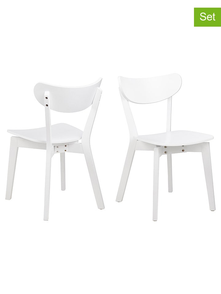 Actona Krzesła (2 szt.) "Roxby" w kolorze białym do jadalni - 45 x 79,5 x 55 cm rozmiar: onesize