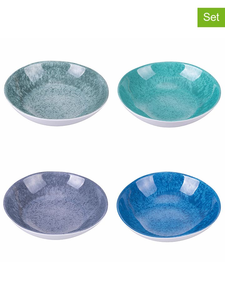 Villa d´Este Talerze głębokie (4 szt.) "Ocean" w kolorze niebieskim - Ø 19 cm rozmiar: onesize