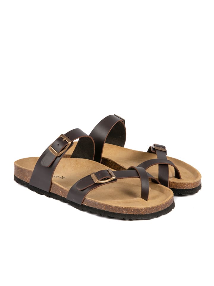 BABUNKERS Family Skórzane japonki w kolorze brązowym rozmiar: 41