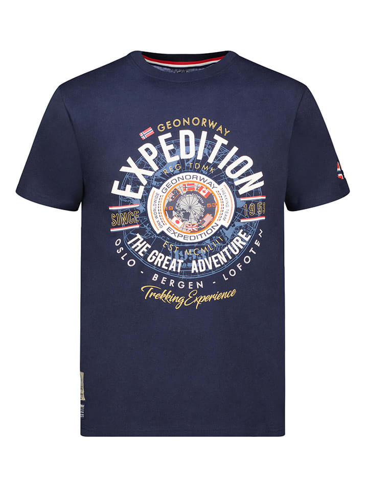 Geographical Norway Koszulka "Jaldemar" w kolorze granatowym rozmiar: M