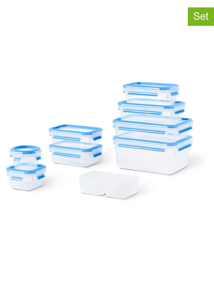Emsa Pojemniki (9 szt.) "Clip & Close Eco" w kolorze niebieskim na żywność rozmiar: onesize