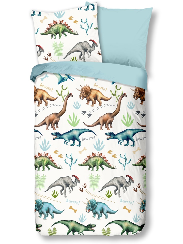 Good Morning Komplet pościeli flanelowej "Dino" ze wzorem rozmiar: 135x200 cm