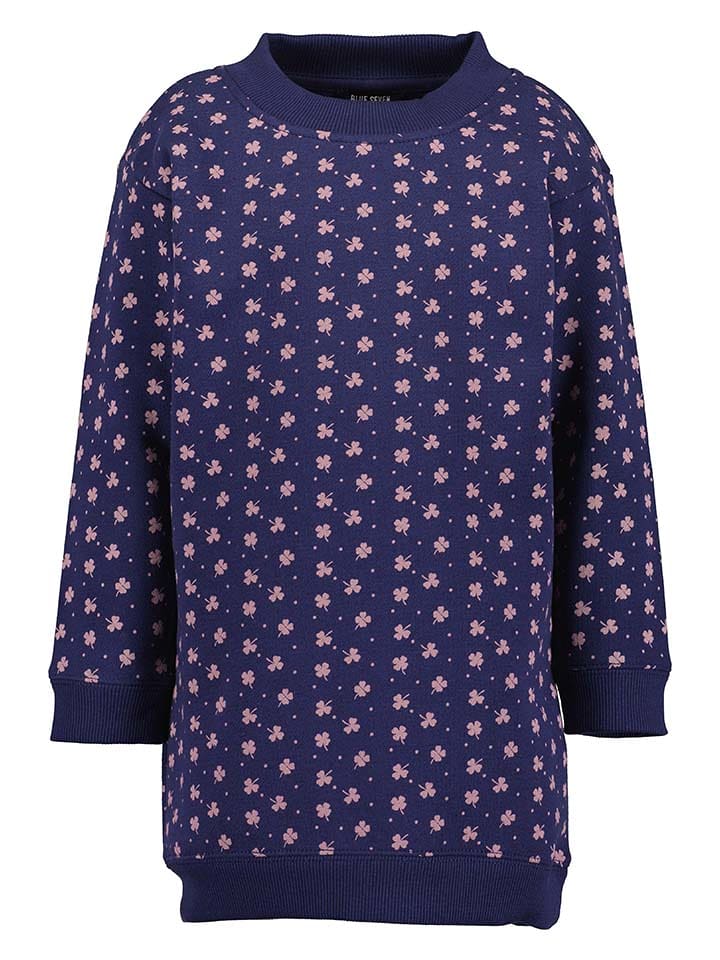 Blue Seven Sukienka dresowa w kolorze granatowo-jasnoróżowym rozmiar: 92