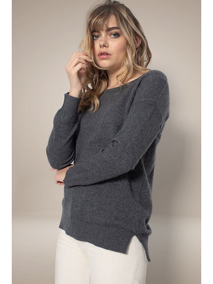 Perfect Cashmere Kaszmirowy sweter "Sasha" w kolorze ciemnoszarym rozmiar: S