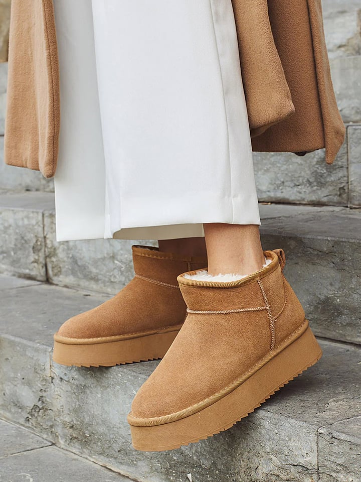 Bellucci Skórzane botki w kolorze jasnobrązowym rozmiar: 36