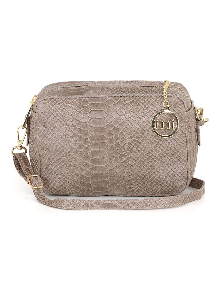 Mia Tomazzi Skórzana torebka "Ortles" w kolorze beżowym - 21 x 14 x 8 cm rozmiar: onesize