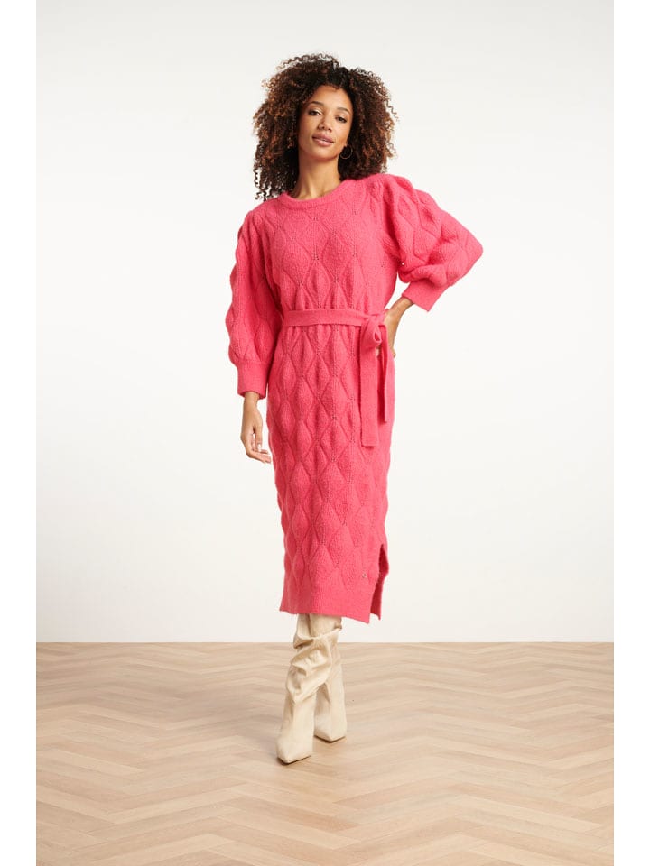 Smashed Lemon Sukienka dzianinowa w kolorze różowym rozmiar: XL