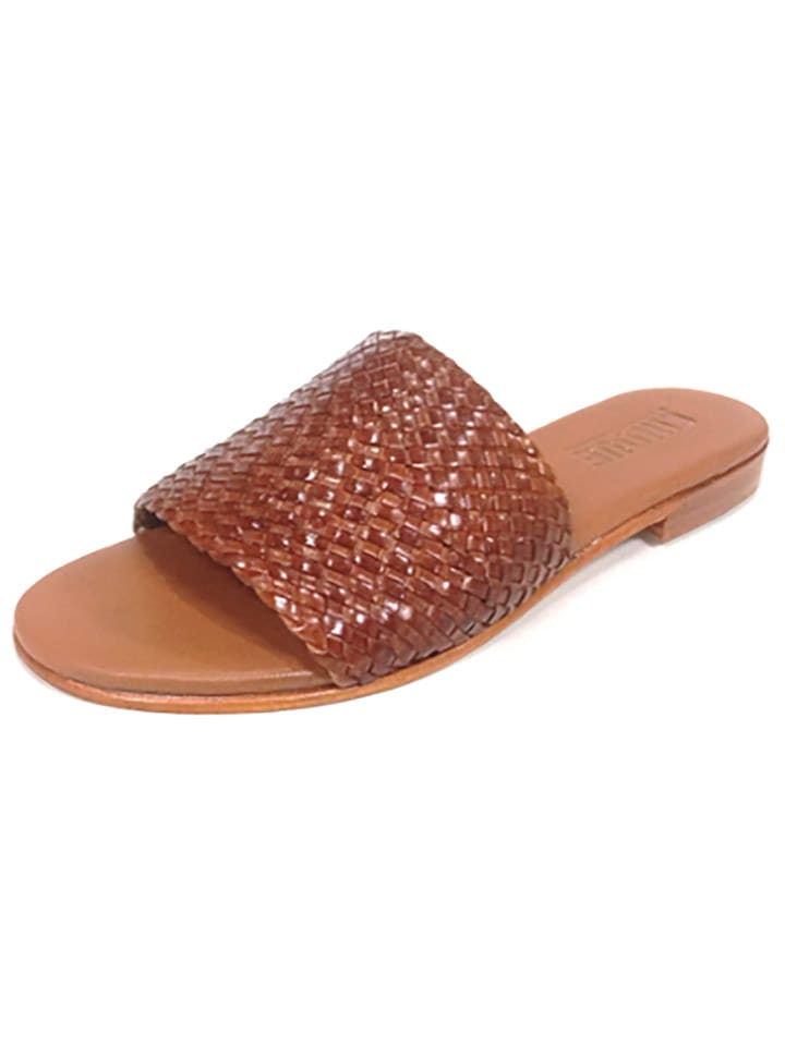 Cinque Skórzane klapki "Silvia Infant" w kolorze jasnobrązowym rozmiar: 38