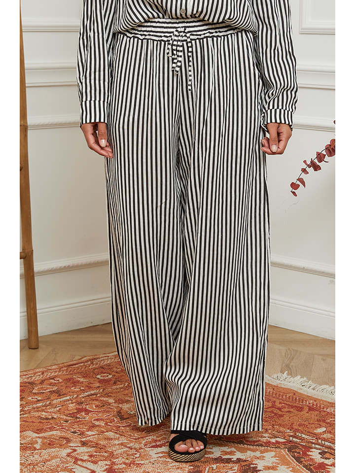 La Compagnie Du Lin Spodnie w kolorze czarno-białym rozmiar: L