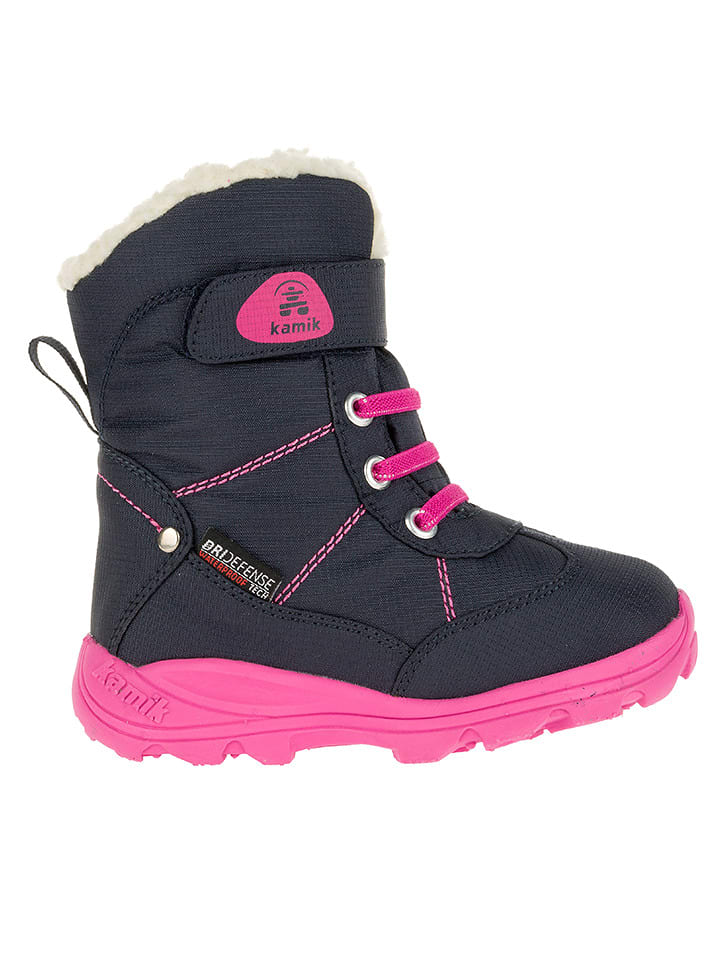 Kamik Botki zimowe "Snowman" w kolorze granatowo-jasnoróżowym rozmiar: 22