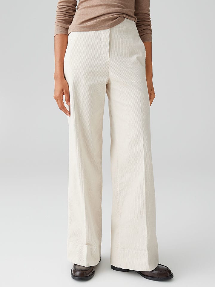 OPUS Spodnie "Mileni" w kolorze beżowym rozmiar: 42