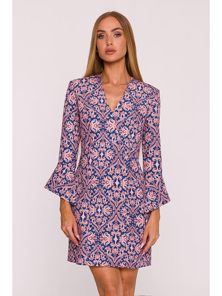 made of emotion Sukienka w kolorze niebiesko-jasnoróżowym rozmiar: L