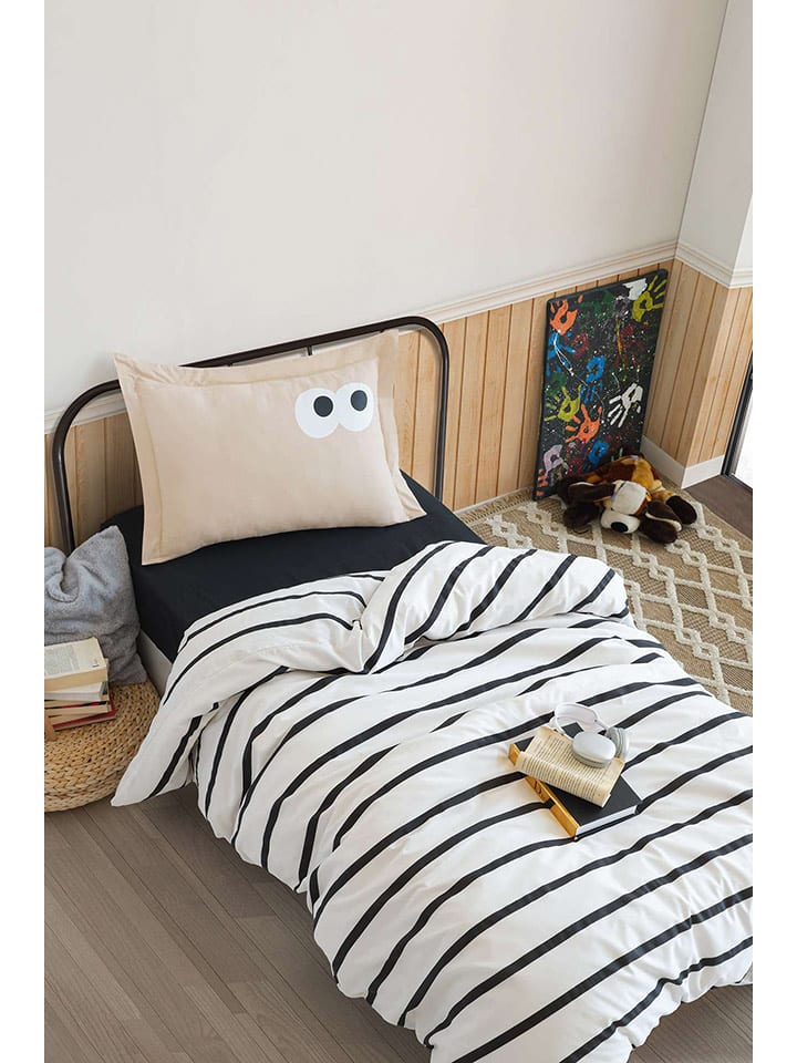 Colourful Cotton Komplet pościeli "Funny" w kolorze biało-brązowym rozmiar: 155x220 cm