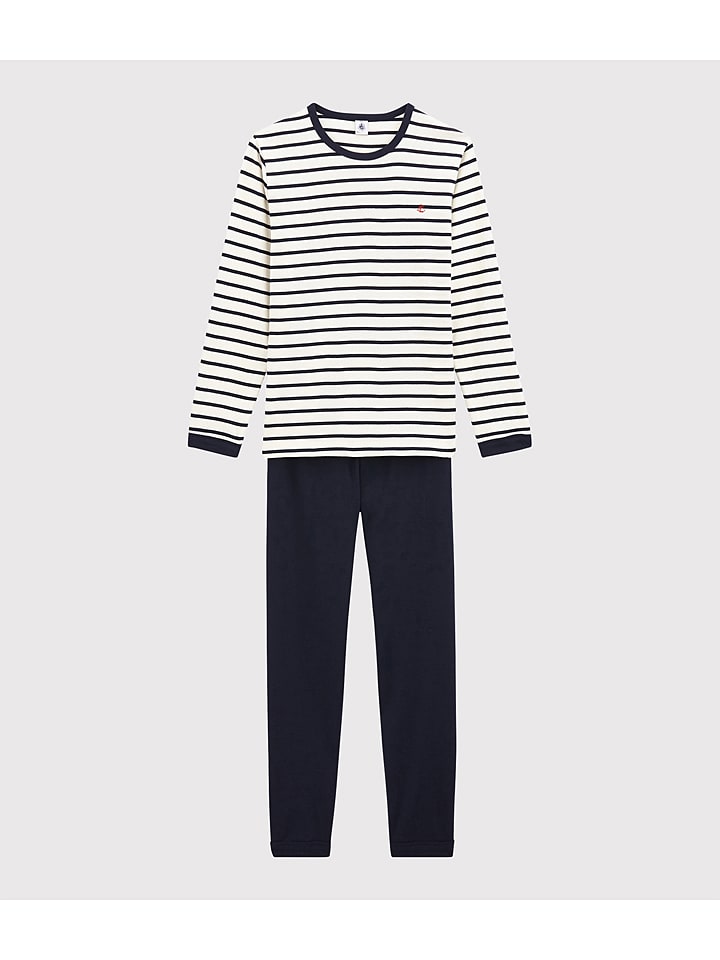 PETIT BATEAU Piżama w kolorze granatowo-białym rozmiar: 158