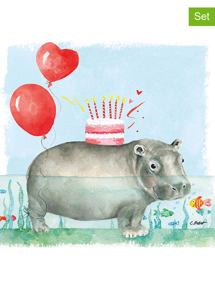 ppd Serwetki (40 szt.) "Happy Hippo" ze wzorem rozmiar: onesize