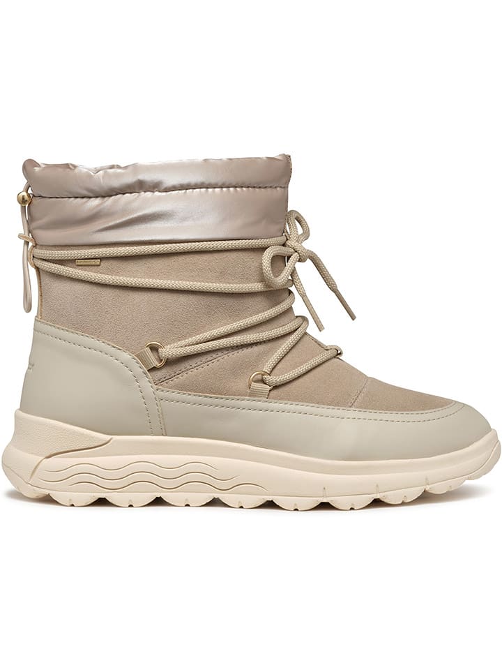 Geox Skórzane kozaki zimowe "Spherica" w kolorze złoto-beżowym rozmiar: 39