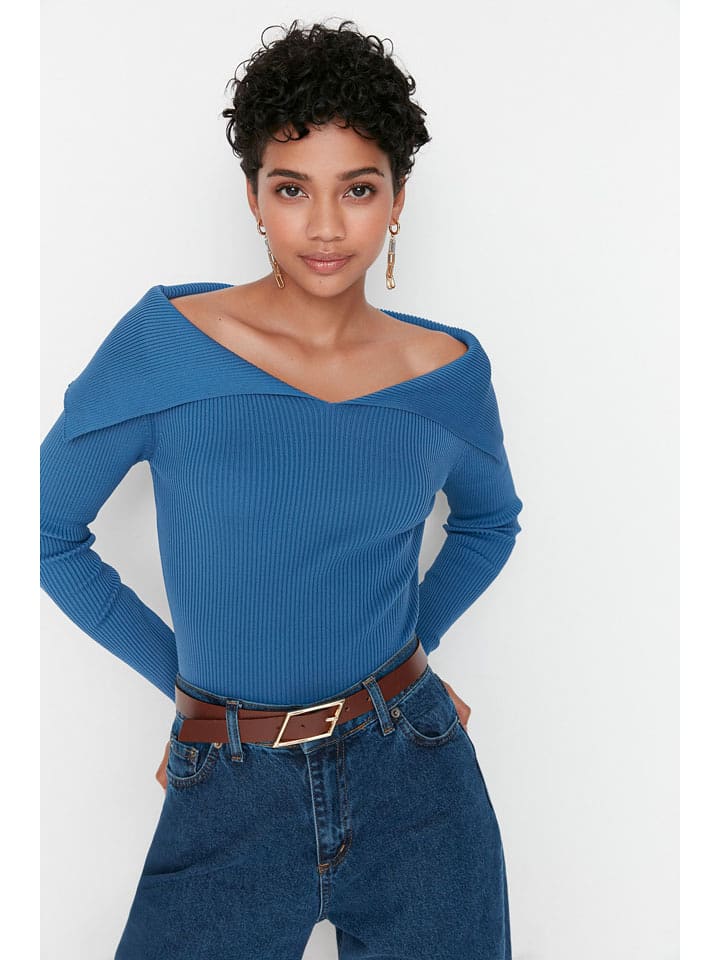 trendyol Sweter w kolorze niebieskim rozmiar: S