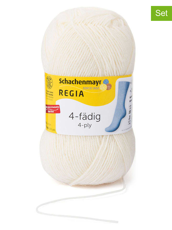 Regia Mieszana przędza wełniana (10 szt.) w kolorze kremowym - 10 x 100 g rozmiar: onesize