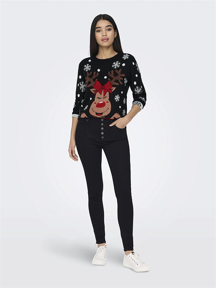 JDY Sweter "Lucia" w kolorze czarnym rozmiar: XL