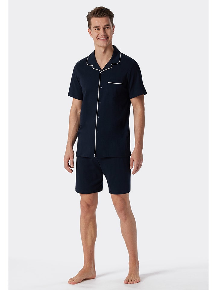 Schiesser Piżama w kolorze granatowym rozmiar: 58