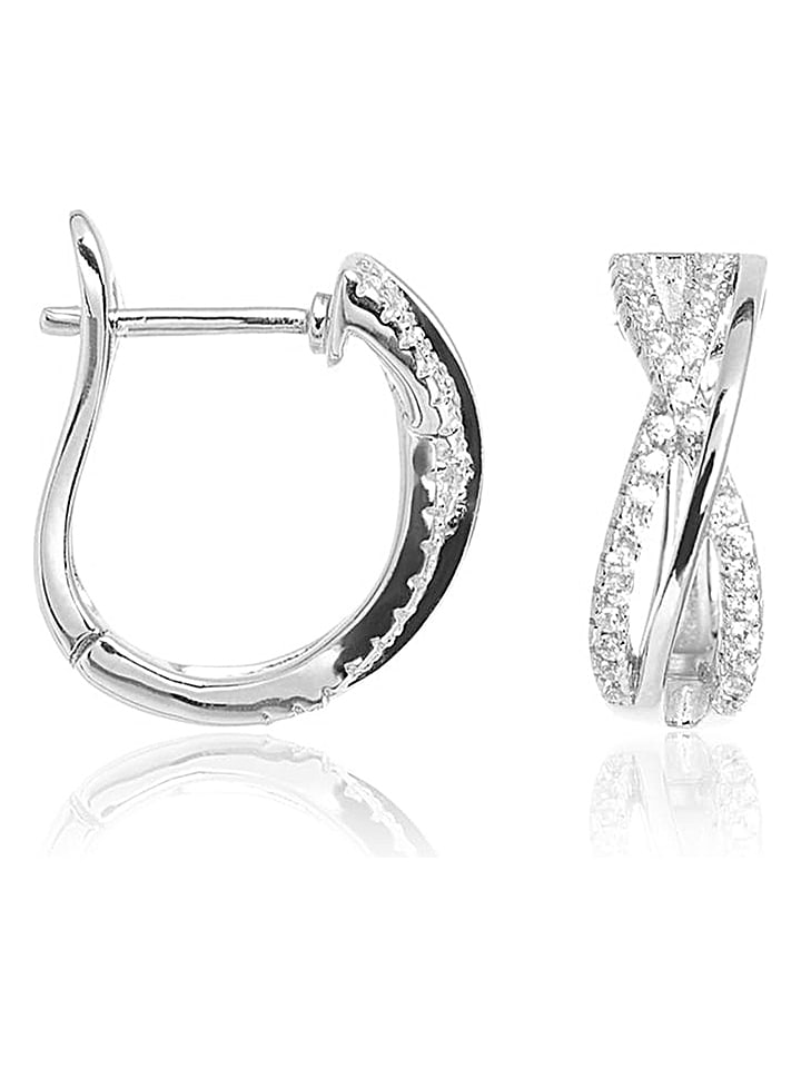 DI GIORGIO Srebrne kolczyki-kreole z cyrkoniami rozmiar: onesize