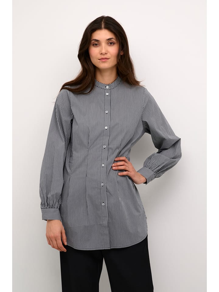 CULTURE Bluzka "Jink" w kolorze granatowo-białym rozmiar: S