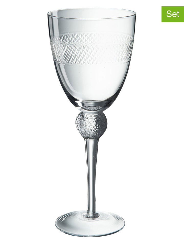 J Line Kieliszki (4 szt.) do wina - wys. 22,5 x Ø 8,5 cm rozmiar: onesize