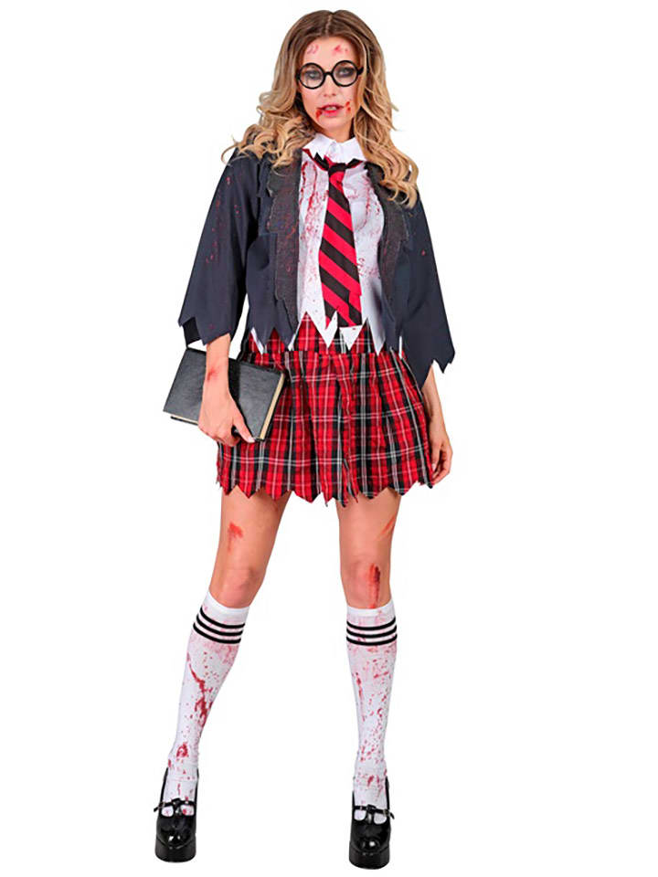 Widmann Kostium "Zombie Schoolgirl" w kolorze granatowo-czerwonym rozmiar: L