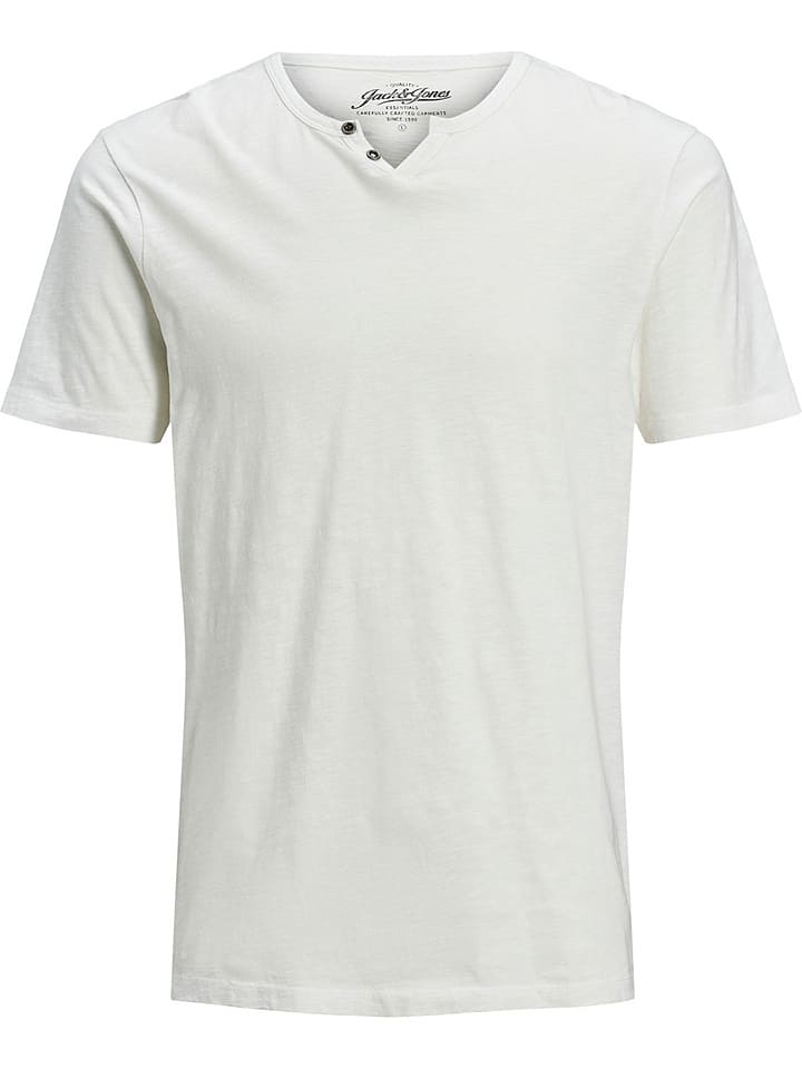 Jack & Jones Koszulka "Split" w kolorze kremowym rozmiar: M