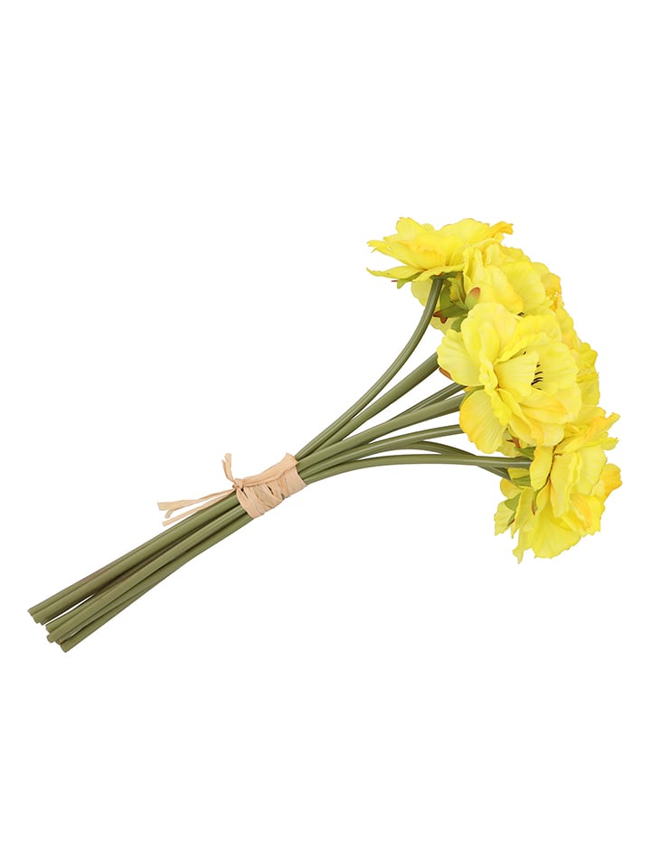 daan kromhout Dekoracyjny bukiet "Poppy" w kolorze żółto-zielonym - wys. 33 cm rozmiar: onesize