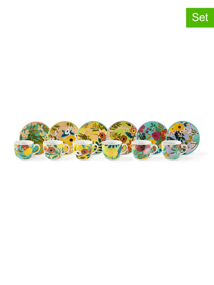 Trendy Kitchen by EXCÉLSA Filiżanki (6 szt.) ze wzorem do espresso - 90 ml rozmiar: onesize