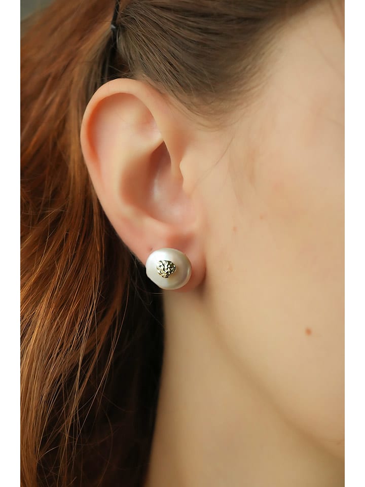 Pierres delicates Kolczyki-wkrętki w kolorze białym z perłami rozmiar: onesize