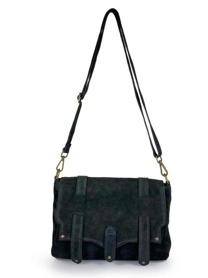 ORE10 Skórzana torebka "Sim" w kolorze czarnym - 30 x 21 x 8 cm rozmiar: onesize