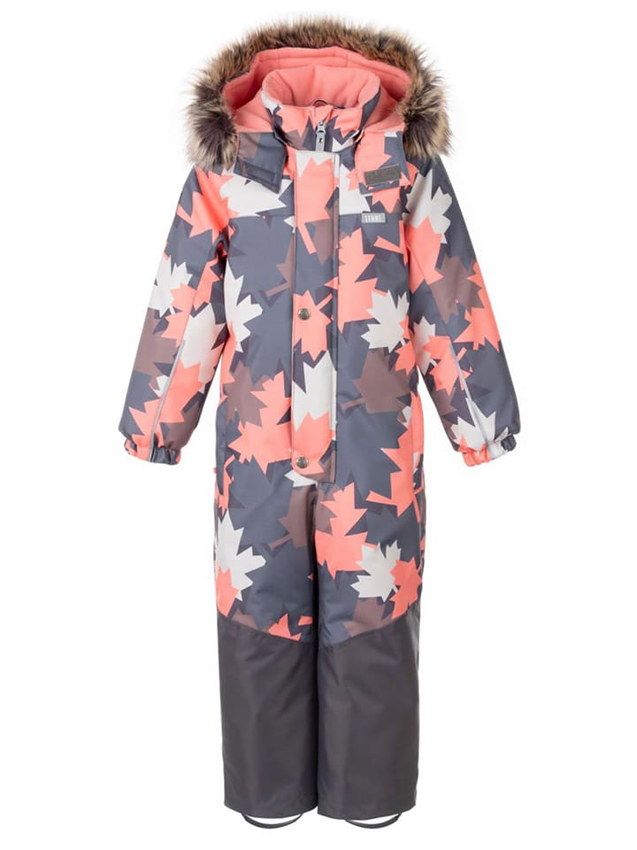 LENNE Kombinezon zimowy "Dex" w kolorze szaro-jasnoróżowym rozmiar: 110
