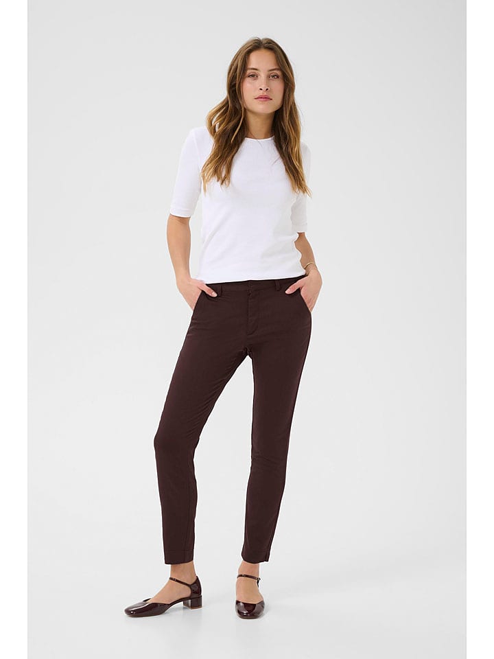 Kaffe Spodnie chino w kolorze brązowym rozmiar: 32