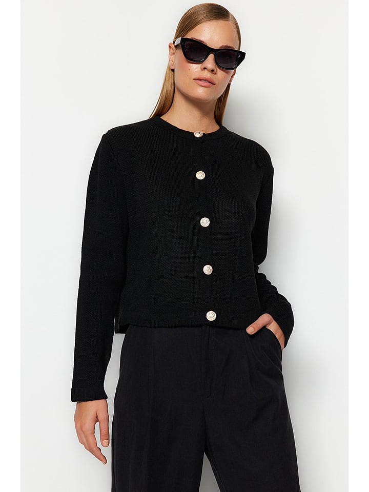 trendyol Kardigan w kolorze czarnym rozmiar: L